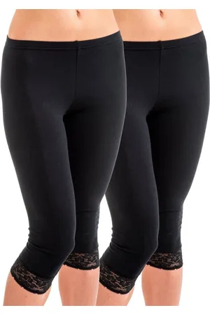 Hermko Caprileggings 5722 2er Pack Damen 3/4-Leggings mit Spitze - Verkäufer: