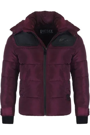 Diesel Winterjacke W-RUSSELL Herren Steppjacke Parka in Unifarbe, mit abnehmbarer Kapuze, mit Stehkragen - Verkäufer: leyoley