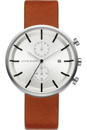 Jacob Jensen Chronograph Designuhr Edelstahl Kautschukband LINEAR ⌀42mm Chronopgraph, Lanzenzeiger - Verkäufer: Grossuhren Pohlmann