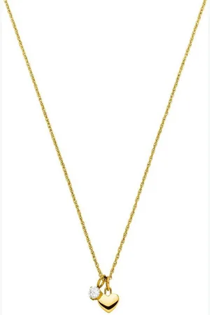 Purelei Kette mit Anhänger Schmuck Geschenk Anhänger Herz und Solitär, 2149-Necklace-Brave, mit Zirkonia (synth)