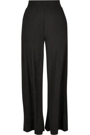 Urban classics Stoffhose Damen Ladies Rib Jersey Wide Leg Pants (1-tlg)