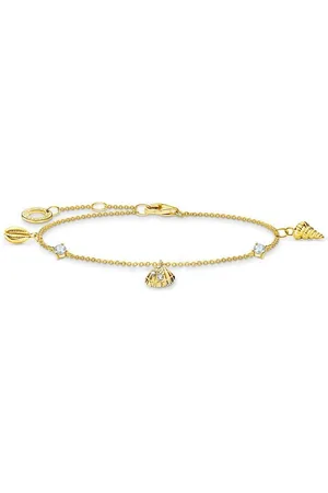 Thomas Sabo Armband Muschel-Optik, weiße Steine, A2060-051-14-L19V, A2060-414-14-L19V, mit Zirkonia (synth)