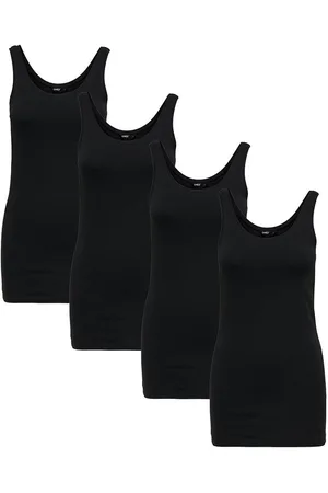 ONLY Longtop Damen Tank Top Long Lang Shirt weiß 1er 2er 3er 4er 5er PACK cottons-store