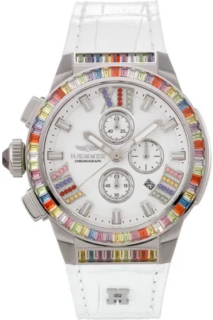 Hämmer Chronograph GLORIOUS AINA, GR-008, Quarzuhr, Damenuhr, Datum, Stoppfunktion, Saphirglas, Lederarmband