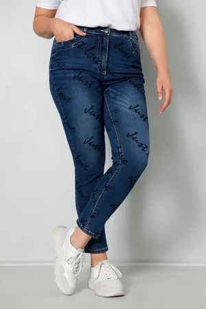 Miamoda Regular-fit-Jeans 7/8-Jeans Slim Fit Alloverprint 5-Pocket - Verkäufer: Popken Fashion Group