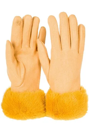 styleBREAKER Fleecehandschuhe Unifarbene Touchscreen Handschuhe mit Kunstfell (1-St) - Verkäufer: