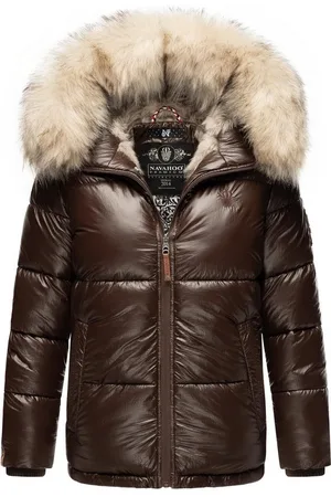 Navahoo Winterjacke Tikunaa warm gefütterte Damen Steppjacke mit Kunstfellkapuze