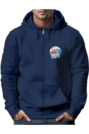 Neverless Sweatjacke Herren Zip Hoodie Sweatjacke mit Kapuze Logo-Print Good Vibes - Verkäufer: Akowi