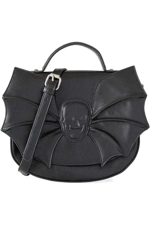 Banned Retro Schultertasche Silent Creature, Gothic Totenkopf Fledermaus Applikation - Verkäufer: Schompi Trading e.K.