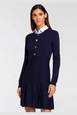 DELMAO Strickkleid mit Zierknopfleiste