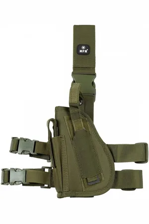 MFH Sporttasche Pistolenbeinholster, oliv, Bein- und Gürtelbef., links - Verkäufer: DaGecko