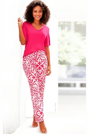 QS by s.Oliver Pyjama (2 tlg) mit floralem Ethno-Muster