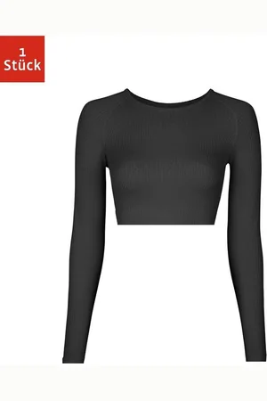Snocks Longsleeve Geripptes Sportshirt langarm Damen (1-tlg) seamless und cropped mit Rippstruktur - Verkäufer: GmbH
