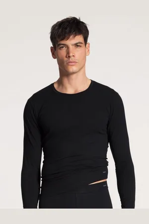 Calida Langarmshirt Cotton Code mit Rundhalsausschnitt
