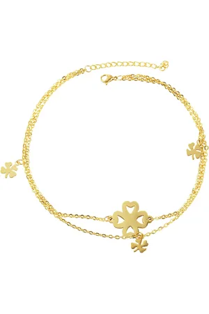 Akzent Fußkette Giulia Edelstahl Fußkette, Kleeblatt-Anhänger, 26+5cm, (Einzeln), Damen FuÃŸschmuck - Verkäufer: Shaghafi GmbH
