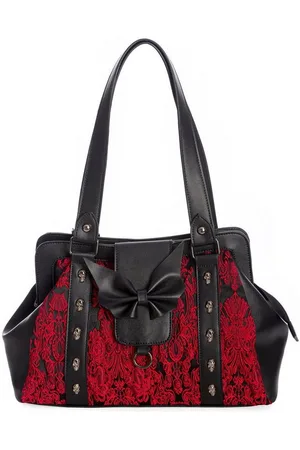 Banned Retro Handtasche Maplesage , mit Skull Nieten und Fledermausflügel Schleife - Verkäufer: Schompi Trading e.K.