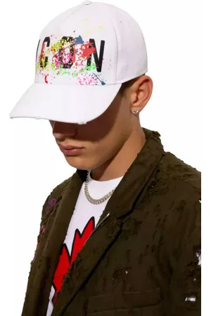Dsquared2 Baseball Cap Icon Splash Cap Oaint-Splatter Kappe Farbspritzer und Distress-Details für ein einzigartiges Design - Verkäufer: eldigo