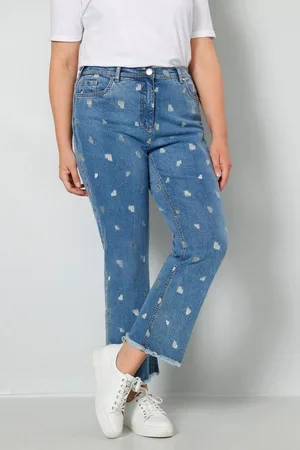 Miamoda Regular-fit-Jeans 7/8-Jeans Slim Fit Herzen-Stickerei 5-Pocket - Verkäufer: Popken Fashion Group