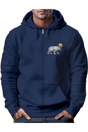 Neverless Sweatjacke Herren Sweatjacke mit Kapuze Polygon Print Bär Outdoor Print Zipjacke - Verkäufer: Akowi