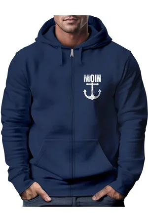 Neverless Sweatjacke Zip-Hoodie Herren Sweatjacke mit Kapuze Moin Nordisch Anker Print - Verkäufer: Akowi