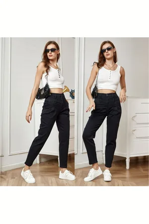 Ital-Design Slouchy Jeans Damen Freizeit Lagenlook Stretch High Waist Jeans in - Verkäufer: