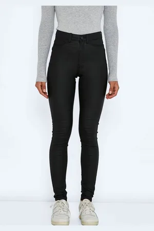 Noisy May Lederimitathose NMCALLIE HW SKINNY COATED PANTS NOOS