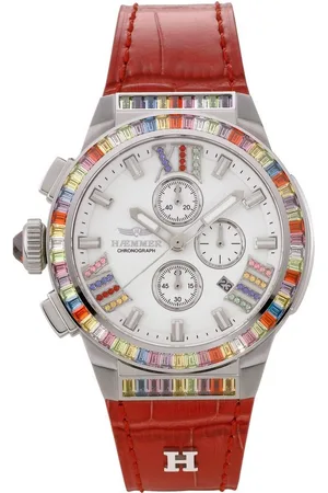 Hämmer Chronograph GLORIOUS LUCIA, GR-007, Quarzuhr, Damenuhr, Datum, Stoppfunktion, Saphirglas, Lederarmband
