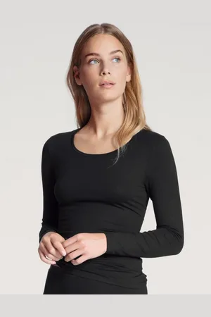 Calida Langarmshirt Natural Comfort mit flacher Nahtverarbeitung an Dekolleté und Taille