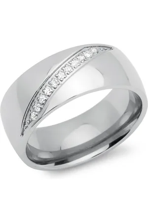 Unique Fingerring Ring Edelstahl 8mm Zirkonia R9191cz - Verkäufer: Jewelry GmbH