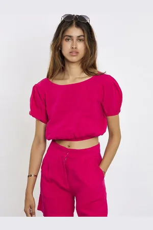 Fresh Lions Crop-Top Leinen Crop Top Pink S - Verkäufer: