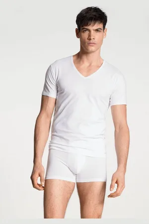 Calida T-Shirt Cotton Code mit V-Ausschnitt und perfekter Passform