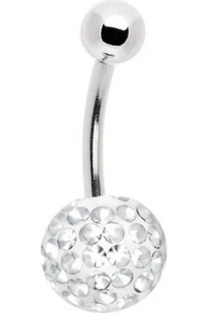 Karisma Bauchnabelpiercing Titan G23 Bauchnabel Piercing Mit Kristall Elements 8mm Kugel -, Beschichtet - 6.0mm Länge - Verkäufer: Schmuck