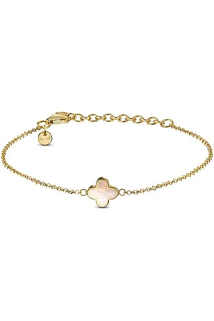 iz-el Armband Armkette Kleeblatt Perlmutt Gold 925 Silber vergoldet, 925 Sterling Silber - Verkäufer: