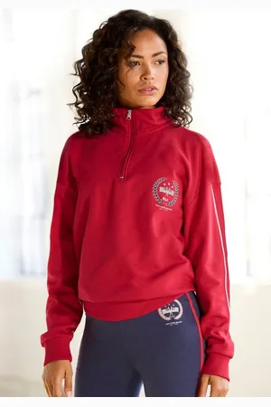 H.I.S Sweatshirt mit Troyerkragen und Stickerei, Loungeanzug