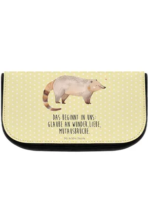 Mr. & Mrs. Panda Kosmetiktasche Nasenbär - Pastell - Geschenk, Schminke Tasche, Kosmetiktaschen (1-tlg), Flexible Verwendung - Verkäufer: