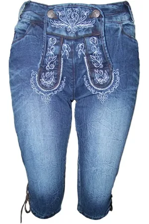 Trachtenland Trachtenjeans Lekra Damen Jeans Bea Kniebundhose in Lederhosen O - Verkäufer: