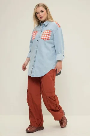 STUDIO UNTOLD Funktionshose Cargohose weites Bein Cargotaschen Saum-Bindeband - Verkäufer: Popken Fashion Group