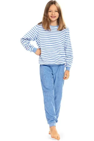 Comtessa Schlafanzug Comte Kids (Set, 2 tlg., 2-teilig) Mädchen Schlafanzug Pyjama Langarm Frottee Baumwolle Ringel - Verkäufer: chic4home