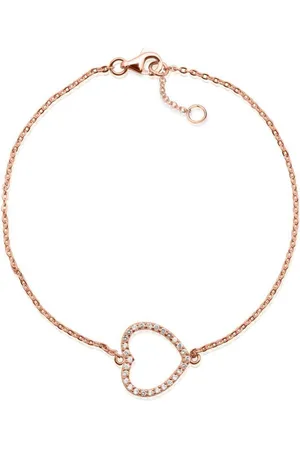 Unique Quarzuhr Rosé-vergoldetes 925 Silberarmband Herzanhänger SB0115 - Verkäufer: Jewelry GmbH