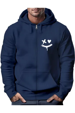 Neverless Sweatjacke Herren Sweatjacke mit Kapuze Print Drippy Smile Zip-Hoodie Männer - Verkäufer: Akowi