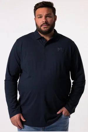 Men Plus Poloshirt Men+ Langarm-Poloshirt Basic Rundhals bis 8 XL - Verkäufer: Popken Fashion Group