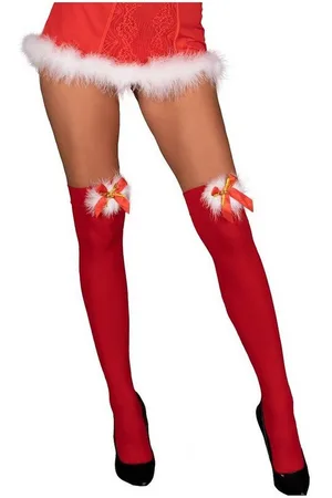 LivCo Corsetti Halterlose Strümpfe Weihnachts Halterlose Strümpfe Cilla hods up Overknee Christmas X-Mas - Verkäufer: Tomshop24-7