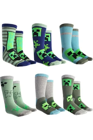 Minecraft Langsocken Creeper Kinder Jungen lange Socken 6er Pack (6-Paar) Gr. 27 bis 38 - Verkäufer: WS-Trend