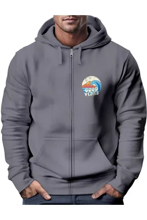 Neverless Sweatjacke Herren Zip Hoodie Sweatjacke mit Kapuze Logo-Print Good Vibes - Verkäufer: Akowi