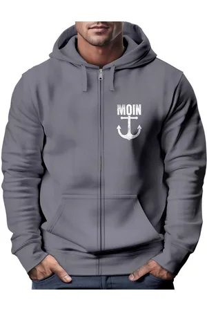 Neverless Sweatjacke Zip-Hoodie Herren Sweatjacke mit Kapuze Moin Nordisch Anker Print - Verkäufer: Akowi