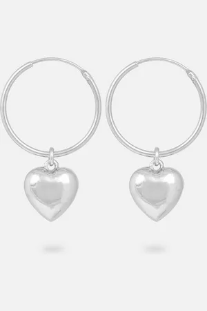 Jukserei Paar Creolen Silber Damen - Amore Charm Ohrringe - Kreolen mit Herz Anhänger, Momento Serie - Silber 925 - Verkäufer: Jan Eißmann
