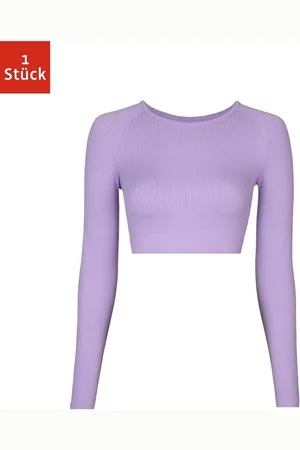 Snocks Longsleeve Geripptes Sportshirt langarm Damen (1-tlg) seamless und cropped mit Rippstruktur - Verkäufer: GmbH