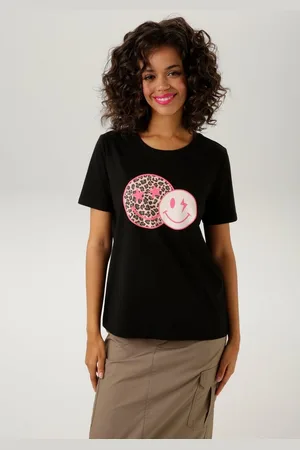 Aniston T-Shirt mit coolen Smileys bedruckt