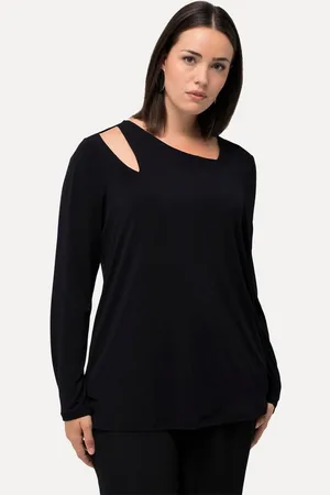 Ulla Popken Longsleeve Shirt Cut-Out asymmetrischer Ausschnitt Langarm - Verkäufer: Popken Fashion Group