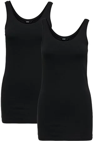ONLY Longtop Damen Tank Top Long Lang Shirt weiß 1er 2er 3er 4er 5er PACK cottons-store